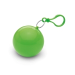 Poncho imperméable publicitaire plié dans une boule ronde Torrent couleur vert lime