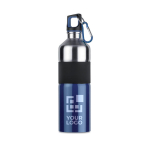 Gourde en acier personnalisable de grande taille 750 ml Explorer couleur bleu vue avec zone d'impression