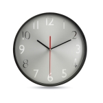 Horloge murale publicitaire d'entreprise avec cadran argenté WallClock couleur noir