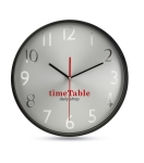 Horloge murale publicitaire d'entreprise avec cadran argenté WallClock couleur noir