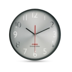 Horloge murale publicitaire d'entreprise avec cadran argenté WallClock couleur noir deuxième vue principale