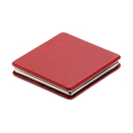 Miroir de poche publicitaire de forme carrée fermeture aimantée Square couleur rouge