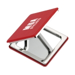 Miroir de poche publicitaire de forme carrée fermeture aimantée Square couleur rouge troisième vue principale