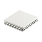 Miroir de poche publicitaire de forme carrée fermeture aimantée Square couleur blanc