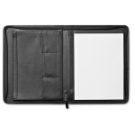Conférencier en cuir à fermeture éclair personnalisé OfficeStyle couleur noir troisième vue