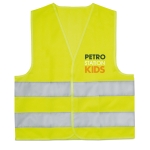 Gilet de sécurité réfléchissant personnalisé pour enfants Visible Mini couleur jaune troisième vue principale