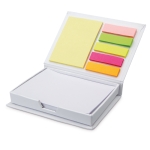 Post-it publicitaire en carton blanc avec post-it Memoset couleur blanc troisième vue