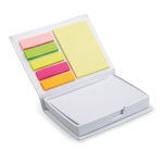 Post-it publicitaire en carton blanc avec post-it Memoset couleur blanc quatrième vue