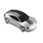 Souris publicitaire sans fil originale en forme de voiture Race couleur argenté mat