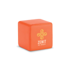 Cube antistress personnalisé avec logo pour publicité ZenCube couleur orange