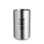 Élégant refroidisseur en forme cylindrique en acier Luxe vue avec zone d'impression