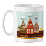 Tasse en céramique blanche spéciale pour sublimation de 300 ml couleur blanc vue avec zone d'impression