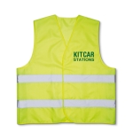 Gilet de sécurité réfléchissant sérigraphié en polyester Visible couleur jaune vue principale