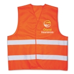 Gilet de sécurité réfléchissant sérigraphié en polyester Visible couleur orange vue principale