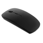 Souris sans fil en plastique brillant et à piles Curve couleur noir deuxième vue