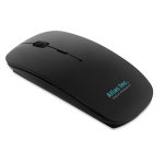 Souris sans fil en plastique brillant et à piles Curve couleur noir deuxième vue principale