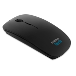Souris sans fil en plastique brillant et à piles Curve couleur noir deuxième vue principale