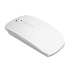 Souris sans fil en plastique brillant et à piles Curve couleur blanc