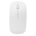 Souris sans fil en plastique brillant et à piles Curve couleur blanc deuxième vue