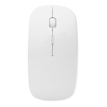 Souris sans fil en plastique brillant et à piles Curve couleur blanc troisième vue