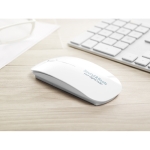 Souris sans fil en plastique brillant et à piles Curve couleur blanc deuxième vue d'ambiance 2