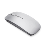 Souris sans fil en plastique brillant et à piles Curve couleur argenté mat deuxième vue