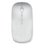 Souris sans fil en plastique brillant et à piles Curve couleur argenté mat troisième vue