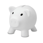 Tirelire cochon publicitaire colorée avec bouchon Piggy couleur blanc