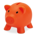 Tirelire cochon publicitaire colorée avec bouchon Piggy couleur orange