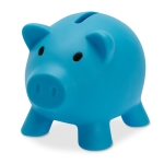 Tirelire cochon publicitaire colorée avec bouchon Piggy couleur turquoise