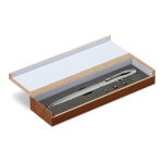 Stylo promotionnel avec pointeur laser et LED à mine bleue WoodPoint couleur argenté