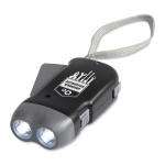 Lampe de poche publicitaire 2 LED avec dynamo DynaLight couleur noir deuxième vue principale