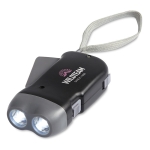 Lampe de poche publicitaire 2 LED avec dynamo DynaLight couleur noir troisième vue principale