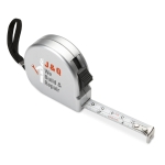 Mètre ruban promotionnel avec logo imprimé de 2m TwoMeter couleur argenté mat vue principale