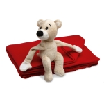 Couverture polaire personnalisée pour enfants avec ours en peluche couleur rouge deuxième vue