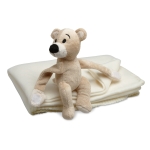 Couverture polaire personnalisée pour enfants avec ours en peluche couleur blanc deuxième vue