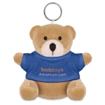 Porte-clés publicitaire avec ours en peluche à t-shirt Yogi couleur bleu vue principale