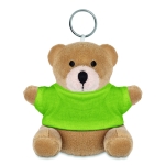 Porte-clés publicitaire avec ours en peluche à t-shirt Yogi couleur vert lime