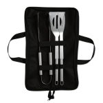Set de 3 ustensiles pour barbecue avec housse en non-tissé Brasserie couleur noir