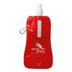 Gourde pliable fabriqué dans un plastique souple 480 ml Rebel couleur rouge transparent vue principale