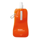 Gourde pliable fabriqué dans un plastique souple 480 ml Rebel couleur orange transparent vue principale
