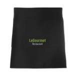 Tablier personnalisé pas cher court en polyester 195 g/m2 Bistro couleur noir deuxième vue principale