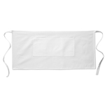 Tablier personnalisé pas cher court en polyester 195 g/m2 Bistro couleur blanc