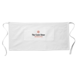 Tablier personnalisé pas cher court en polyester 195 g/m2 Bistro couleur blanc vue principale