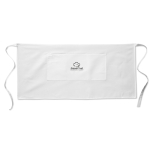 Tablier personnalisé pas cher court en polyester 195 g/m2 Bistro couleur blanc deuxième vue principale