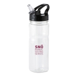 Bouteilles publicitaires en tritan avec paille pliable 500 ml Trend couleur transparent vue principale