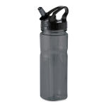 Bouteilles publicitaires en tritan avec paille pliable 500 ml Trend couleur gris transparent