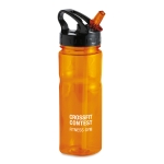 Bouteilles publicitaires en tritan avec paille pliable 500 ml Trend couleur orange transparent vue principale