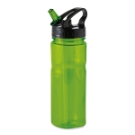 Bouteilles publicitaires en tritan avec paille pliable 500 ml Trend couleur vert lime transparent