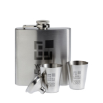 Flasque publicitaire personnalisée avec 2 verres 200ml Uptown vue avec zone d'impression